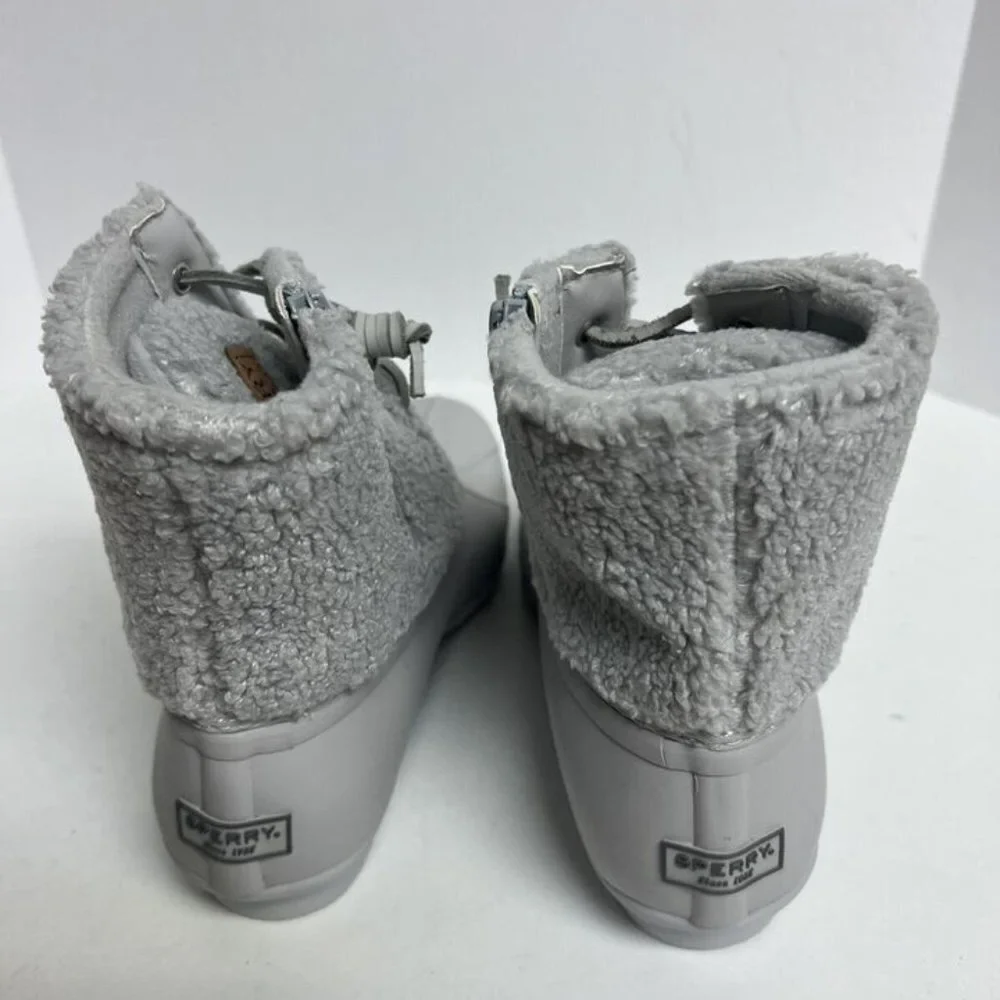 Sperry Womens Saltwater Sherpa Boot Grey Size 9 M